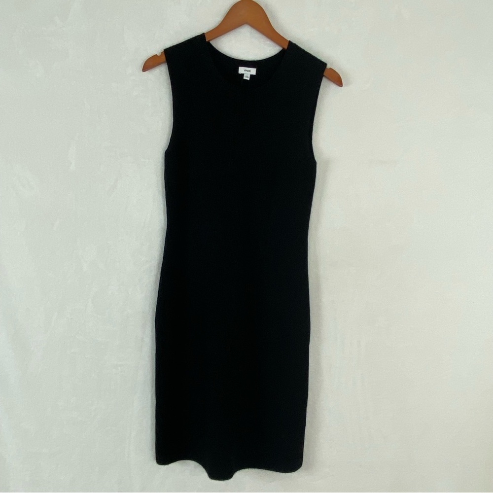 NEW Vince Women's Sweater Dress Size Small Black Wool Ribbed Stretch Sleeveless